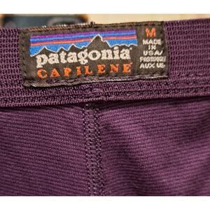 Patagonia Capilene Baselayer Bottoms Leggings Womens M Purple Thermal Warm READ